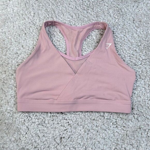 Gymshark Crossover Sports Bra Light Pink - Picture 2 of 8